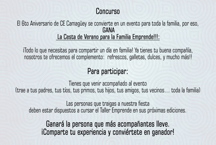 Competition 6th Anniversary Cubaemprende Camaguey